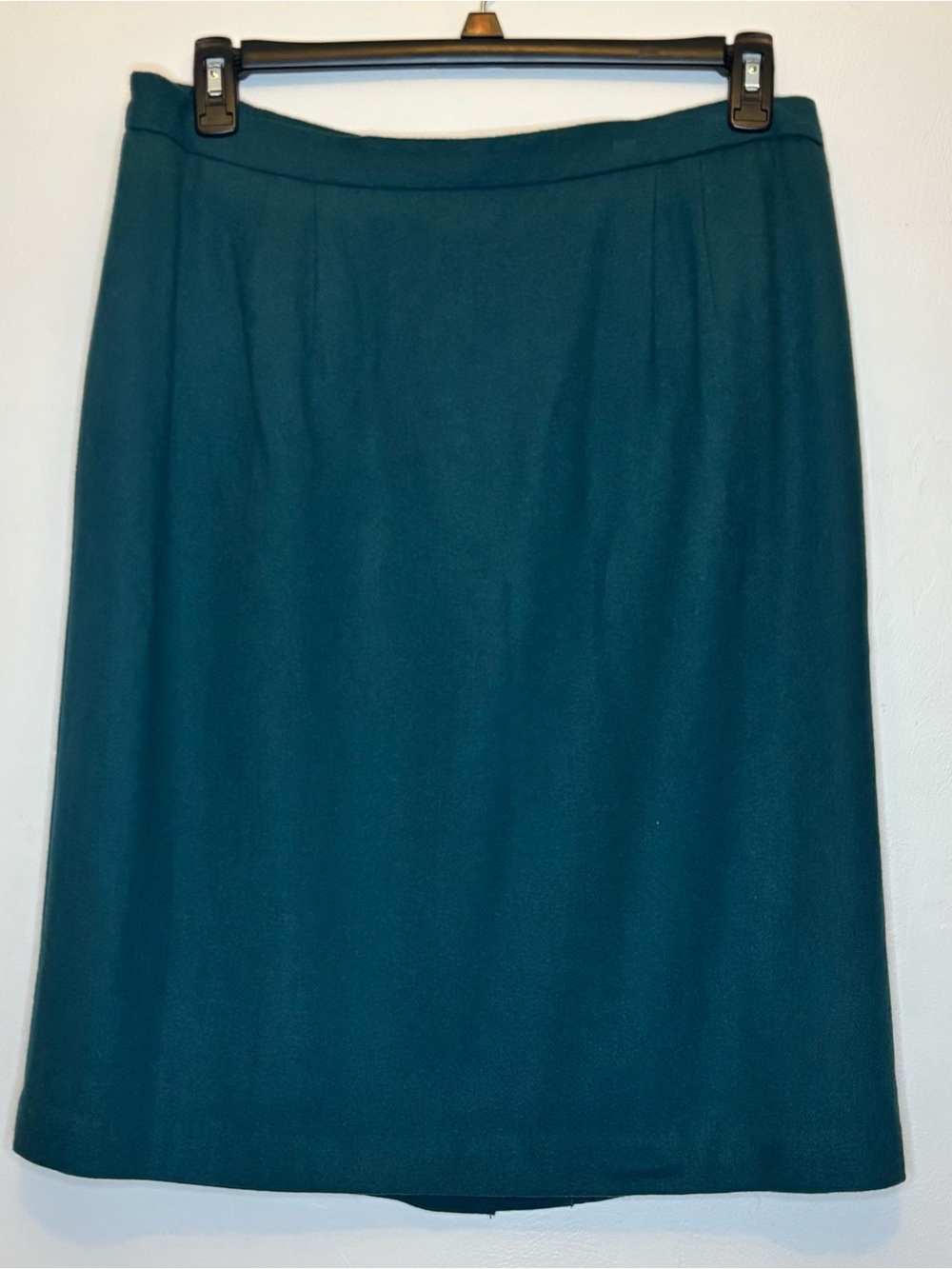 Vtg Worthington Teal Wool Pencil Skirt 18 Academic Corporate Career Minimalist